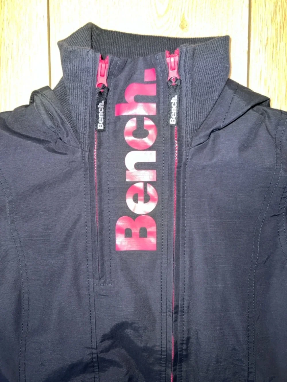 Bench Black Double Zip Hooded Rain Jacket - Picture 14 of 16